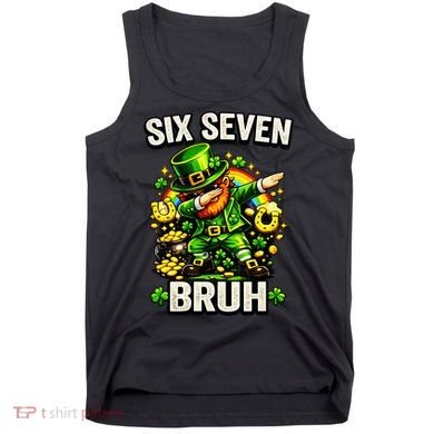 Bruh Six Seven Meme 67 Dabbing Leprechaun St Patricks Day Tank Top