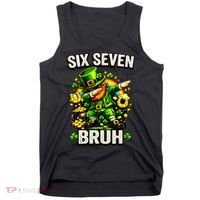 Bruh Six Seven Meme 67 Dabbing Leprechaun St Patricks Day Tank Top thumb 0