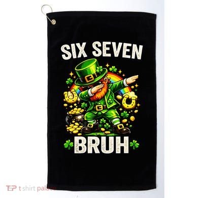 Bruh Six Seven Meme 67 Dabbing Leprechaun St Patricks Day Golf Towel