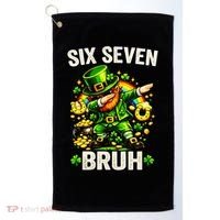 Bruh Six Seven Meme 67 Dabbing Leprechaun St Patricks Day Golf Towel thumb 0