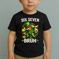 Bruh Six Seven Meme 67 Dabbing Leprechaun St Patricks Day Toddler T-Shirt thumb 2