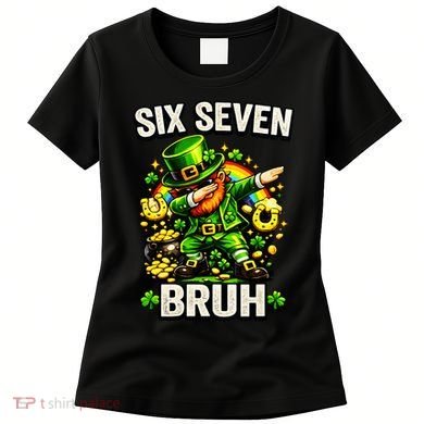 Bruh Six Seven Meme 67 Dabbing Leprechaun St Patricks Day Women's T-Shirt
