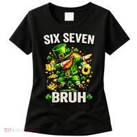 Bruh Six Seven Meme 67 Dabbing Leprechaun St Patricks Day Women's T-Shirt thumb 0