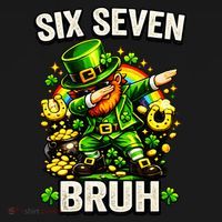 Bruh Six Seven Meme 67 Dabbing Leprechaun St Patricks Day Kids Long Sleeve Shirt thumb 2