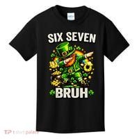 Bruh Six Seven Meme 67 Dabbing Leprechaun St Patricks Day Kids T-Shirt thumb 0