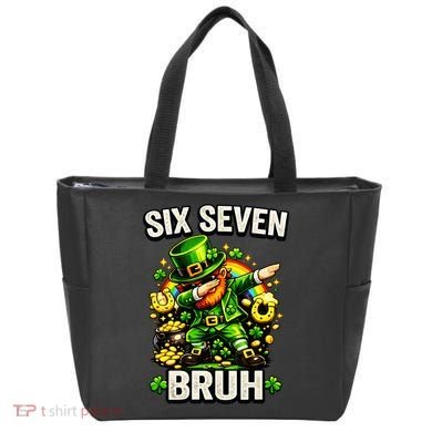Bruh Six Seven Meme 67 Dabbing Leprechaun St Patricks Day Tote Bag