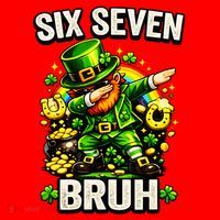 Bruh Six Seven Meme 67 Dabbing Leprechaun St Patricks Day Santa Hat thumb 1