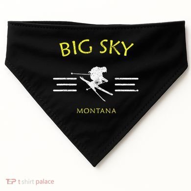 Big Sky Skiing Montana Ski USA-Made Doggie Bandana