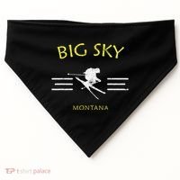 Big Sky Skiing Montana Ski USA-Made Doggie Bandana thumb 0