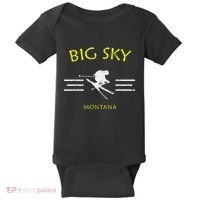 Big Sky Skiing Montana Ski Baby Bodysuit thumb 0