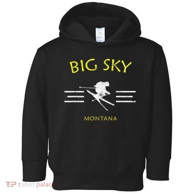 Big Sky Skiing Montana Ski Toddler Hoodie