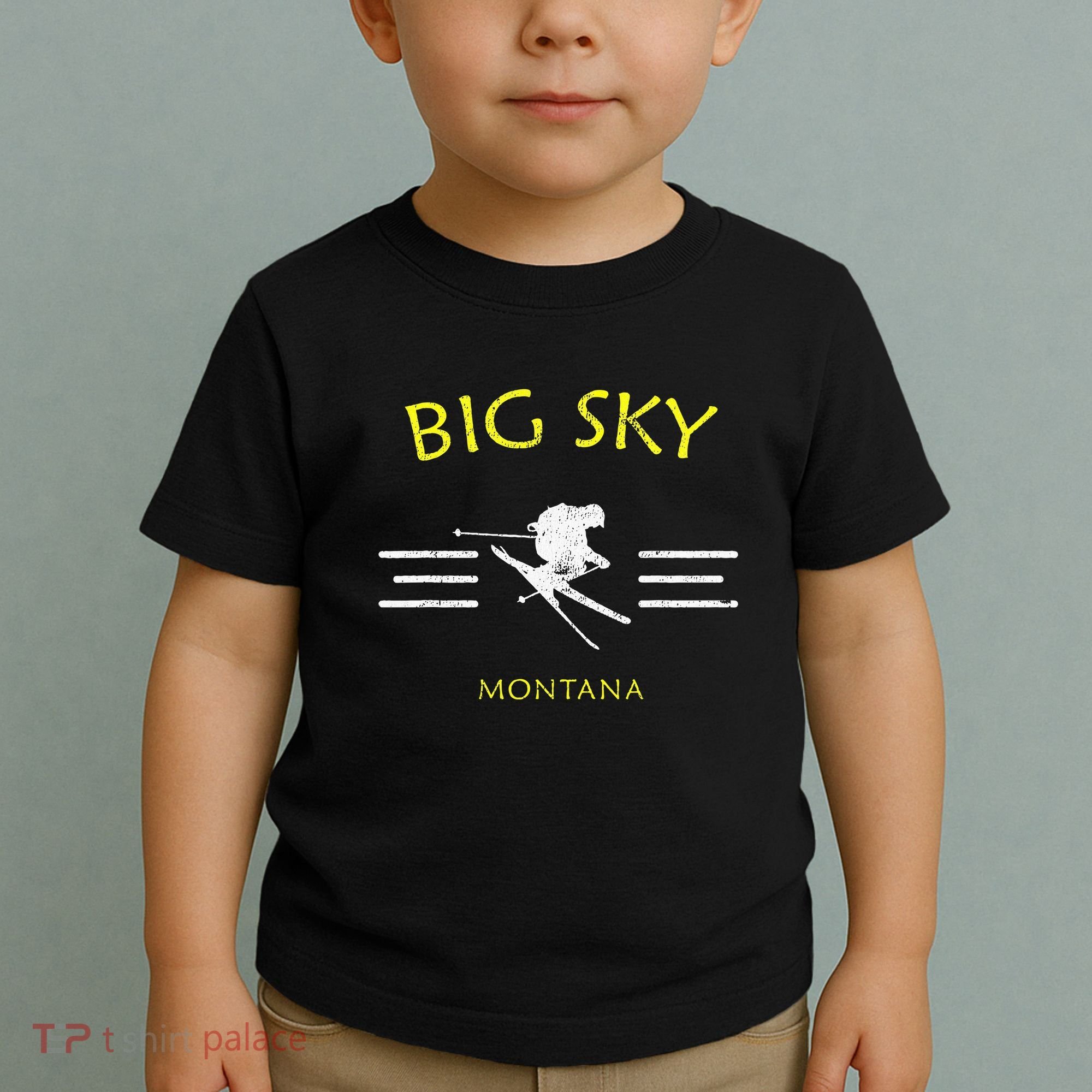Big Sky Skiing Montana Ski Toddler T-Shirt