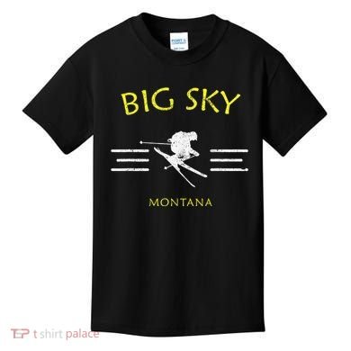 Big Sky Skiing Montana Ski Kids T-Shirt