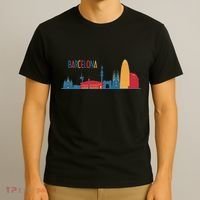 Barcelona Skyline Spain Spanish Vintage Barcelona T-Shirt thumb 3