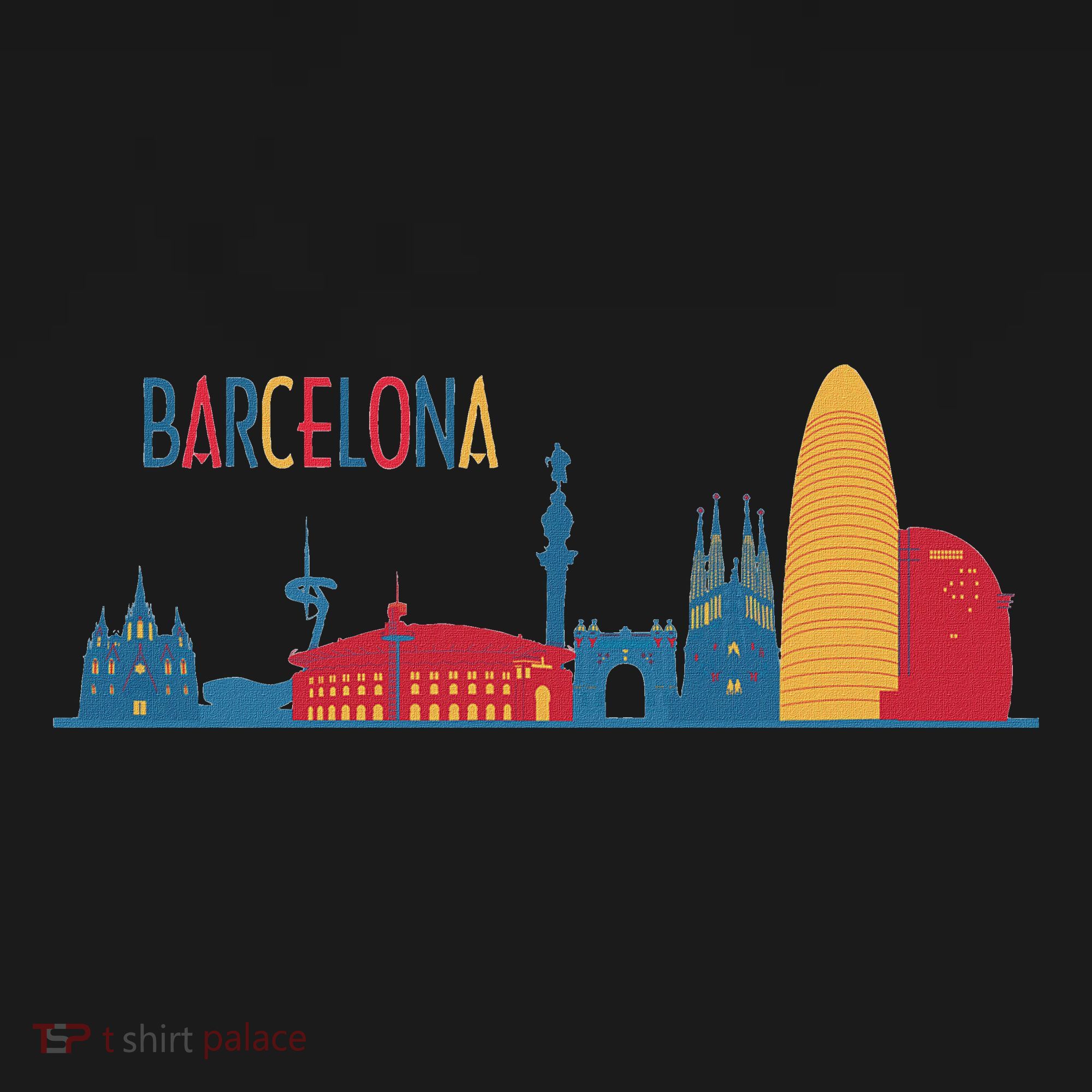 Barcelona Skyline Spain Spanish Vintage Barcelona T-Shirt