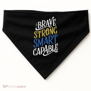 Brave Strong Smart Capable World Down Syndrome Day Awareness USA-Made Doggie Bandana