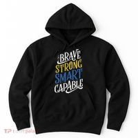 Brave Strong Smart Capable World Down Syndrome Day Awareness Hoodie thumb 0