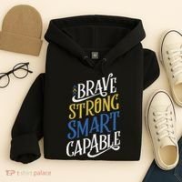 Brave Strong Smart Capable World Down Syndrome Day Awareness Hoodie thumb 4