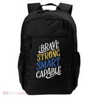 Brave Strong Smart Capable World Down Syndrome Day Awareness Backpack thumb 0