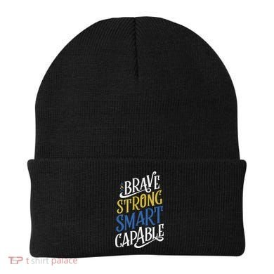 Brave Strong Smart Capable World Down Syndrome Day Awareness Beanie