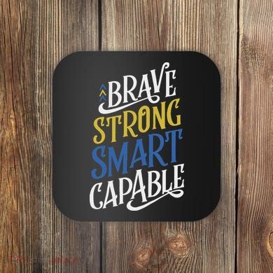 Brave Strong Smart Capable World Down Syndrome Day Awareness Coaster