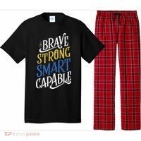 Brave Strong Smart Capable World Down Syndrome Day Awareness Pajama Set thumb 0