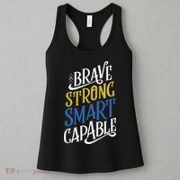 Brave Strong Smart Capable World Down Syndrome Day Awareness Women's Tank Top thumb 3
