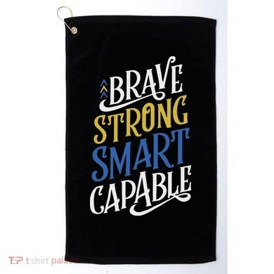 Brave Strong Smart Capable World Down Syndrome Day Awareness Golf Towel