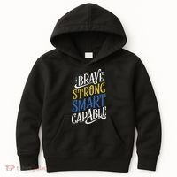 Brave Strong Smart Capable World Down Syndrome Day Awareness Kids Hoodie thumb 0