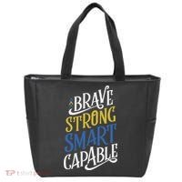 Brave Strong Smart Capable World Down Syndrome Day Awareness Tote Bag thumb 0
