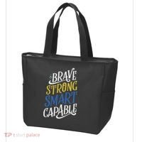 Brave Strong Smart Capable World Down Syndrome Day Awareness Tote Bag thumb 3