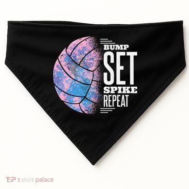 Bump Set Spike Repeat Volleyball Player Coach & Fan USA-Made Doggie Bandana