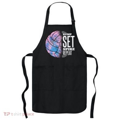 Bump Set Spike Repeat Volleyball Player Coach & Fan Apron