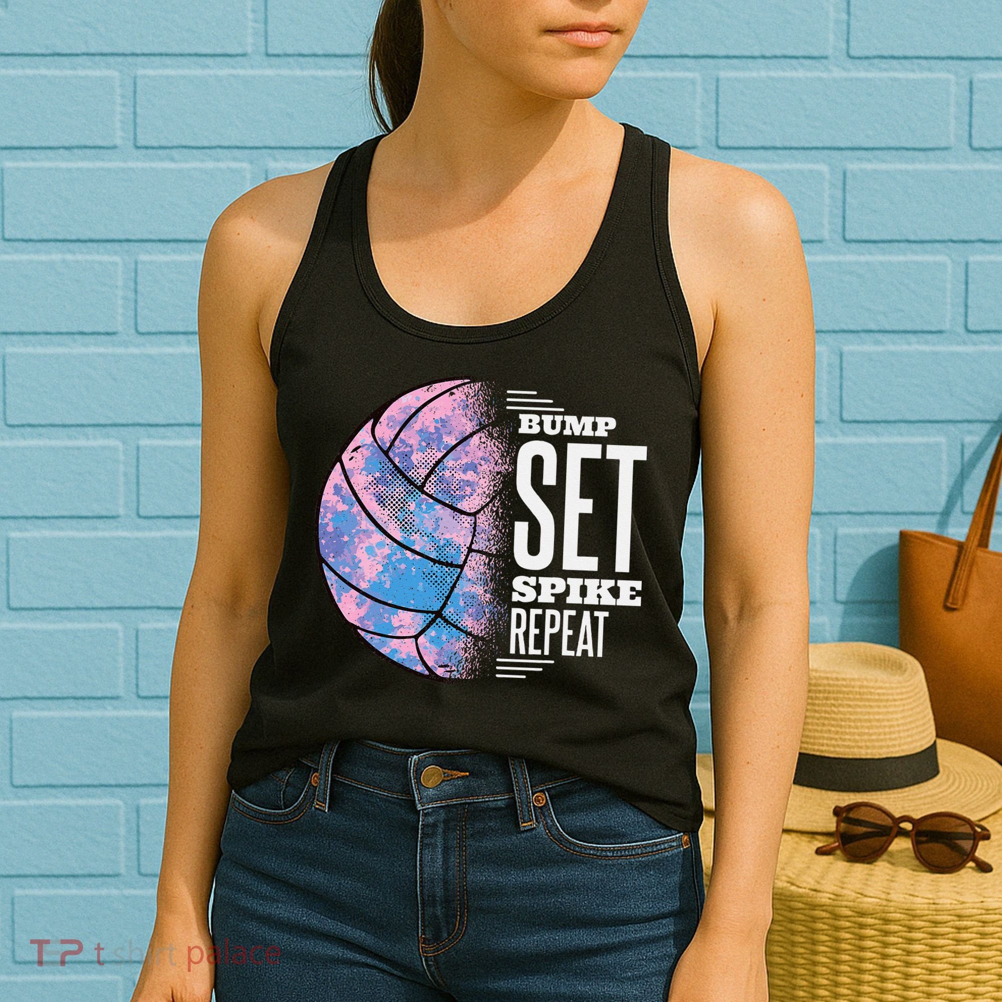 Bump Set Spike Repeat Volleyball Player Coach & Fan Women's Tank Top