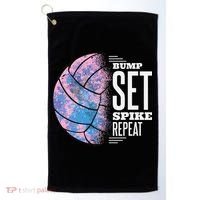 Bump Set Spike Repeat Volleyball Player Coach & Fan Golf Towel thumb 0