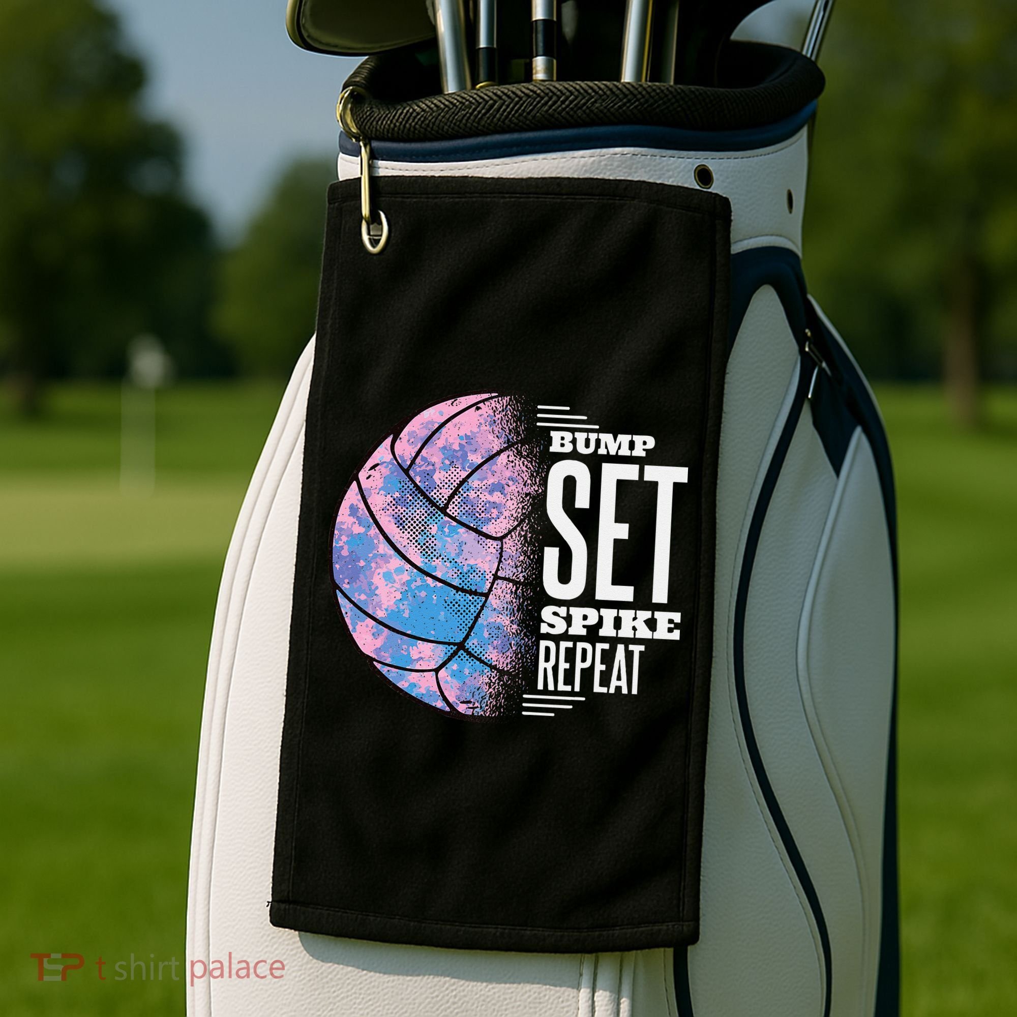 Bump Set Spike Repeat Volleyball Player Coach & Fan Golf Towel