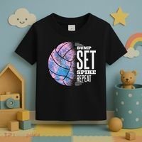 Bump Set Spike Repeat Volleyball Player Coach & Fan Toddler T-Shirt thumb 3