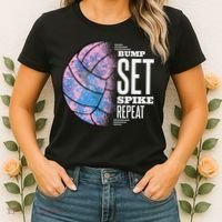 Bump Set Spike Repeat Volleyball Player Coach & Fan Women's T-Shirt thumb 2