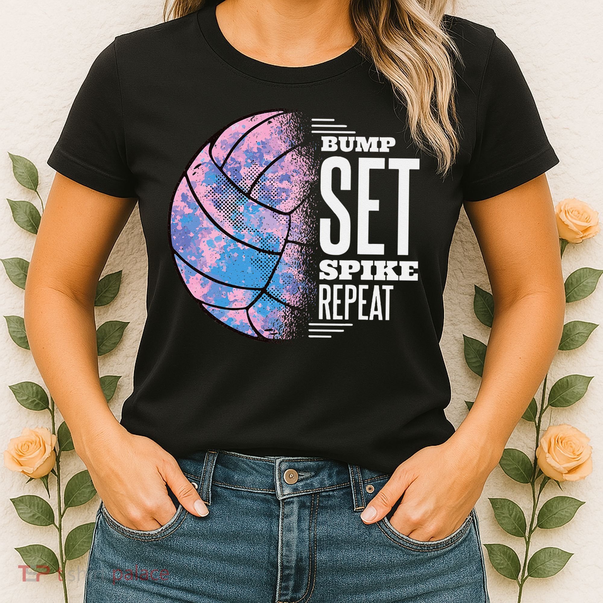 Bump Set Spike Repeat Volleyball Player Coach & Fan Women's T-Shirt