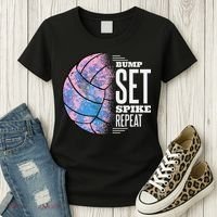 Bump Set Spike Repeat Volleyball Player Coach & Fan Women's T-Shirt thumb 3