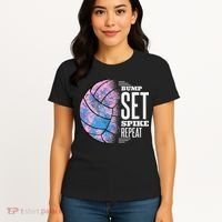 Bump Set Spike Repeat Volleyball Player Coach & Fan Women's T-Shirt thumb 4