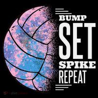 Bump Set Spike Repeat Volleyball Player Coach & Fan Women's T-Shirt thumb 6