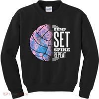 Bump Set Spike Repeat Volleyball Player Coach & Fan Kids Sweatshirt thumb 0