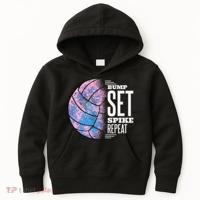 Bump Set Spike Repeat Volleyball Player Coach & Fan Kids Hoodie