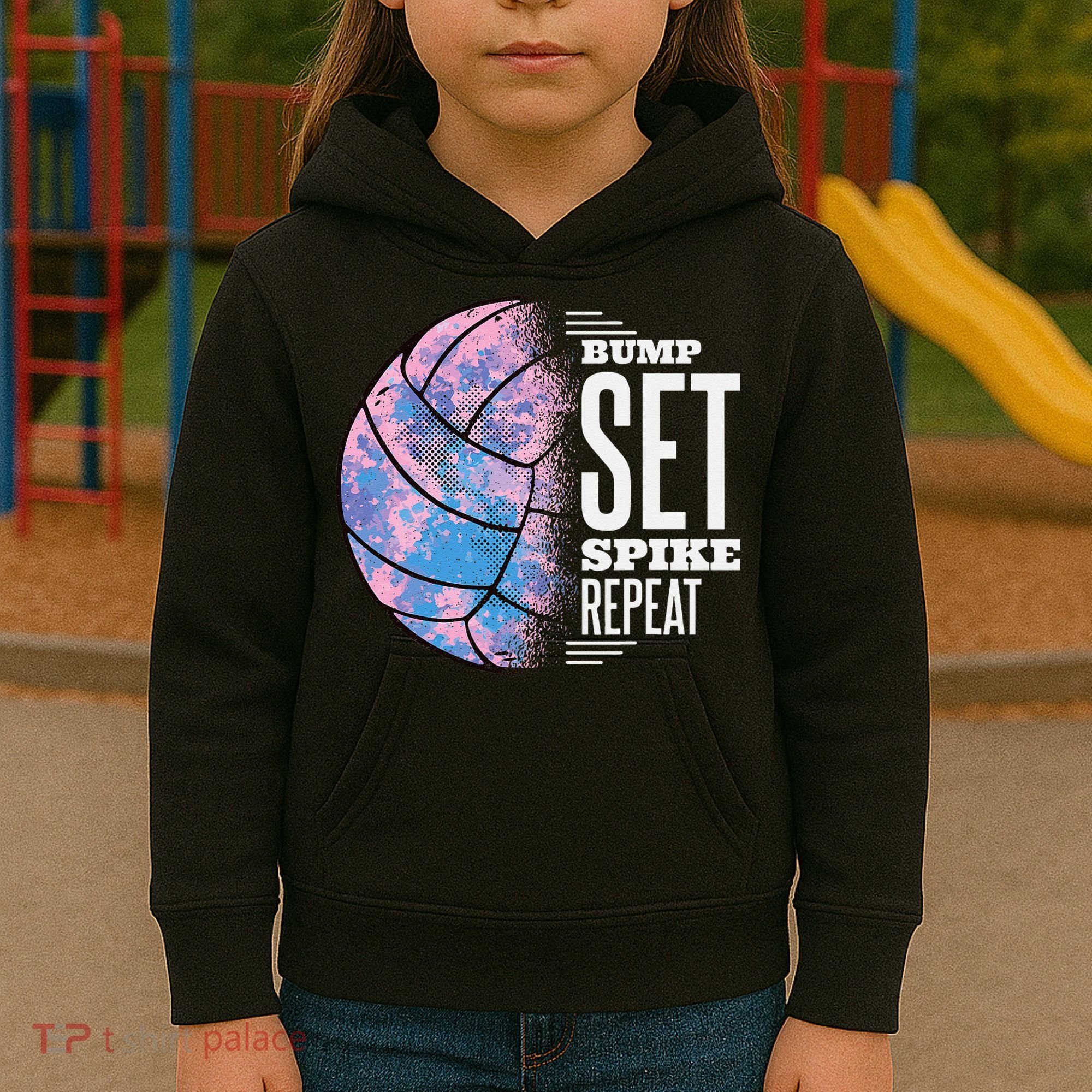 Bump Set Spike Repeat Volleyball Player Coach & Fan Kids Hoodie