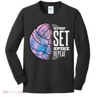 Bump Set Spike Repeat Volleyball Player Coach & Fan Kids Long Sleeve Shirt thumb 0