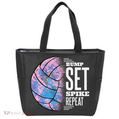 Bump Set Spike Repeat Volleyball Player Coach & Fan Tote Bag