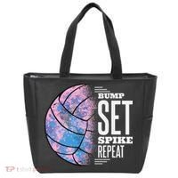 Bump Set Spike Repeat Volleyball Player Coach & Fan Tote Bag thumb 0
