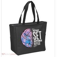 Bump Set Spike Repeat Volleyball Player Coach & Fan Tote Bag thumb 2