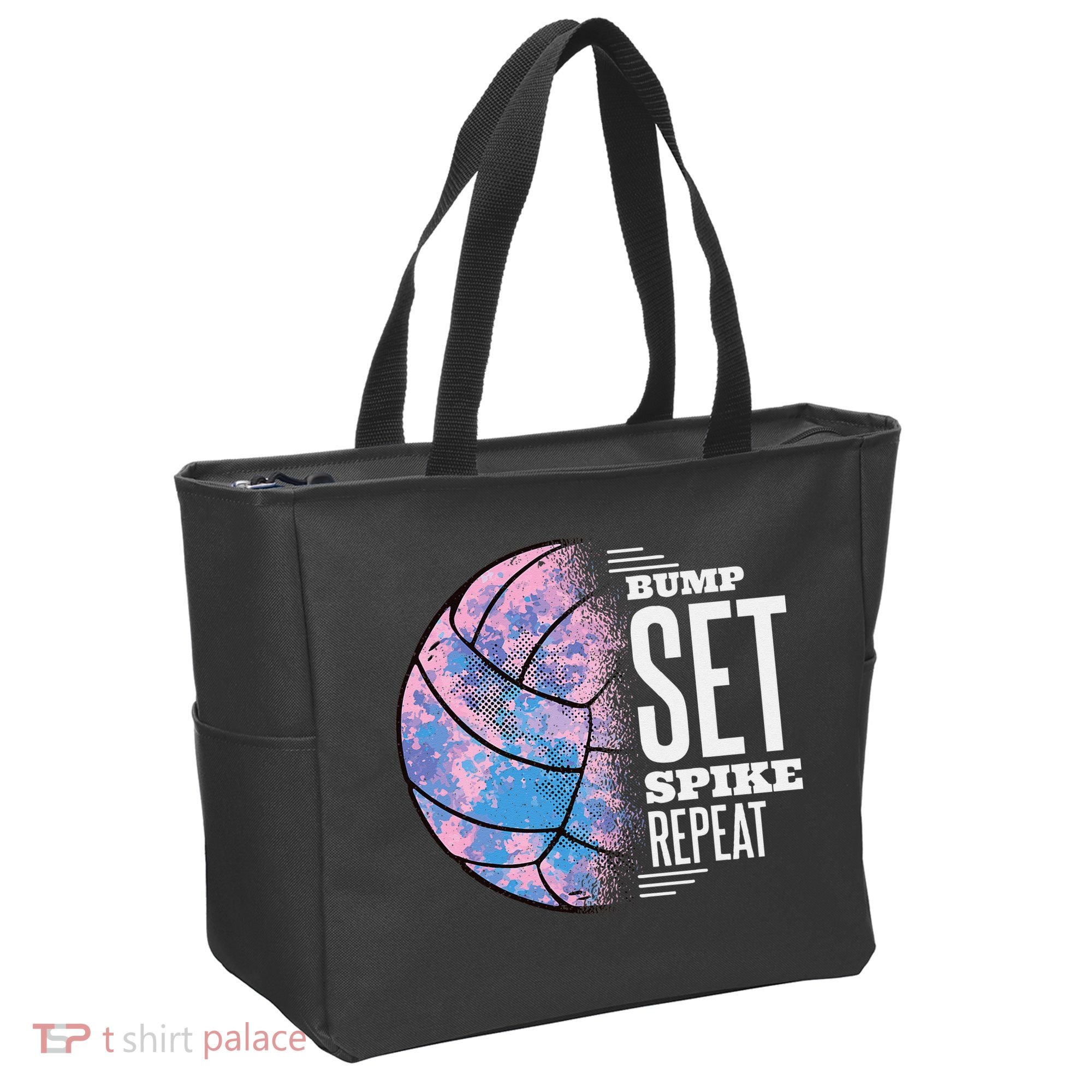 Bump Set Spike Repeat Volleyball Player Coach & Fan Tote Bag